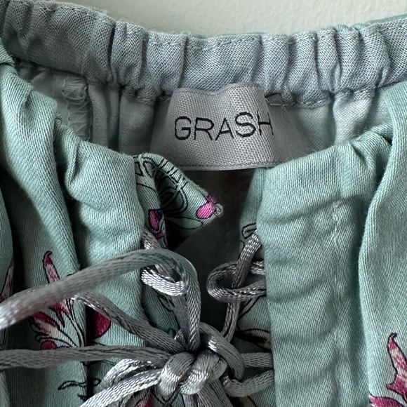 GRASH COTTON MINI DRESS IN GREEN - Picture 5 of 6